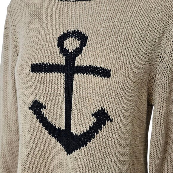 Wooden Ships Paola Buendia Nautical Loose Knit Sweater, Stretch, Size M/L - Picture 3 of 8